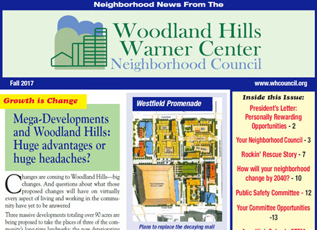 2017 Newsletter – Changes are coming to Woodland Hills