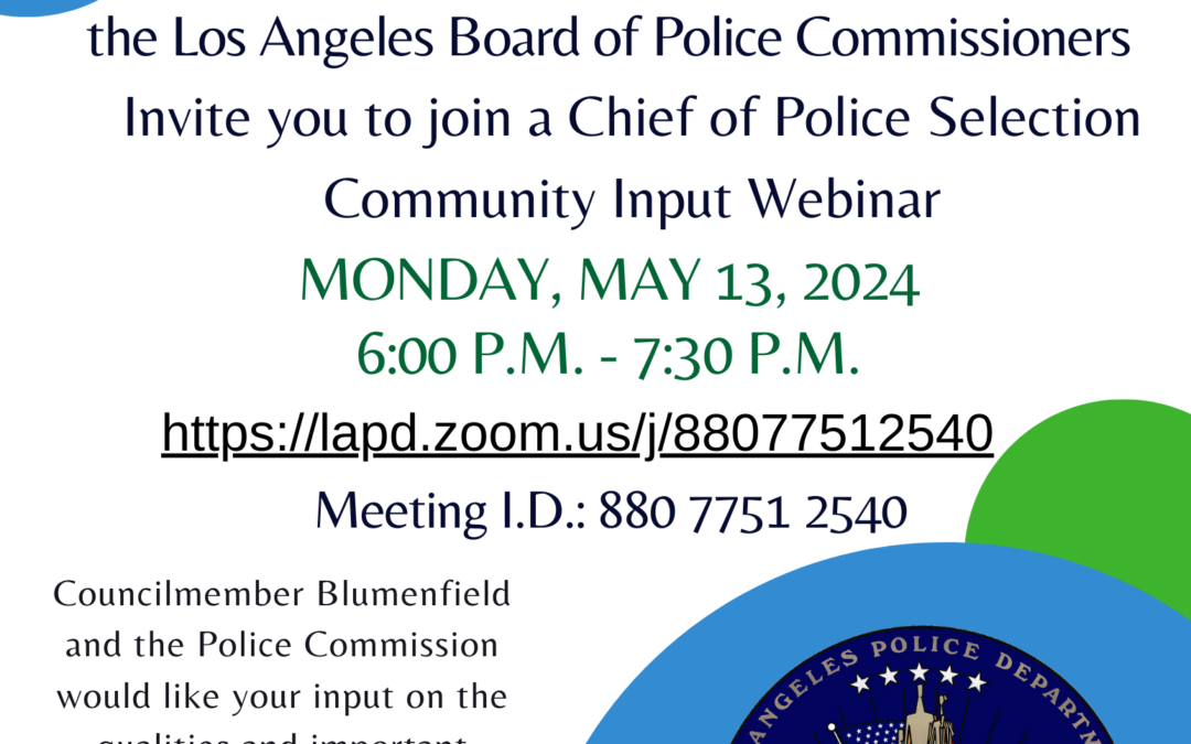 Chief of Police Selection Community Input Webinar