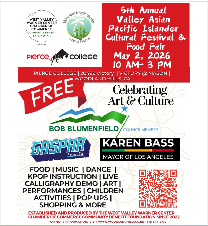 May 2, 2026 Free Festival and Food Fair Flyer for the Free 5th Annual Valley Asian Pacific Islander Cultural Festival & Food Fair